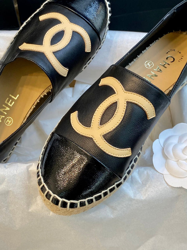 espadrillas in pelle di agnello nera