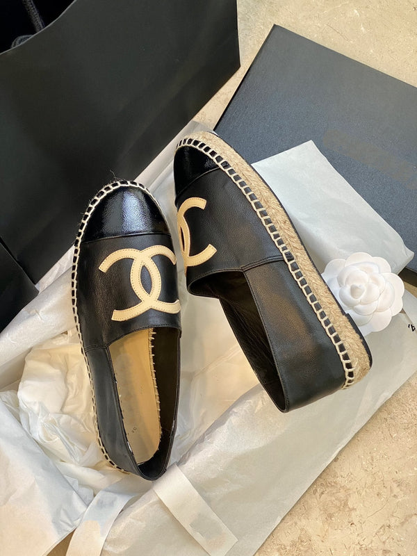 espadrillas in pelle di agnello nera