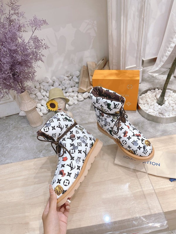 STIVALETTI PILLOW COMFORT IN NYLON CON MONOGRAMMA NERO E BIANCO