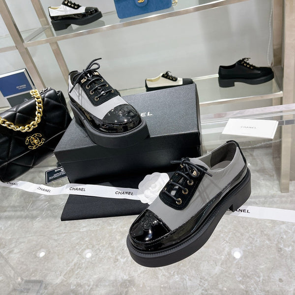 CC Sneaker 45mm Black Grey Wrinkled Lambskin And Cowhide