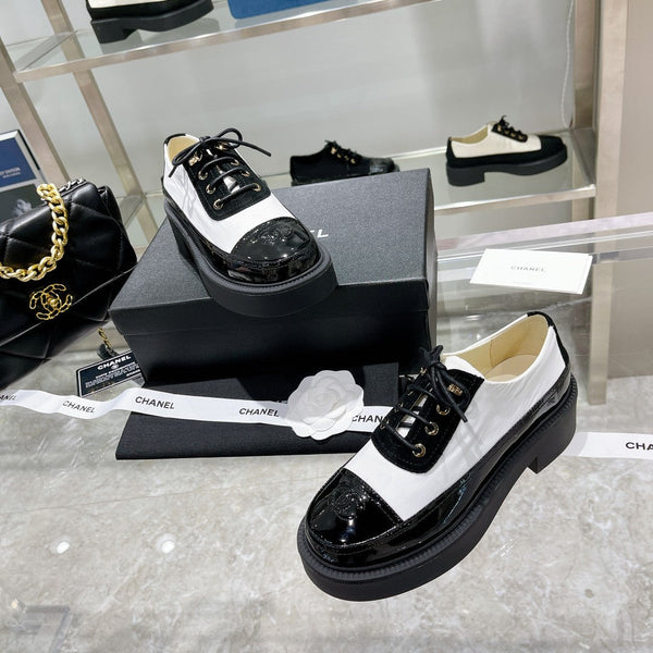 CC Sneaker 45mm Black White Wrinkled Lambskin And Cowhide