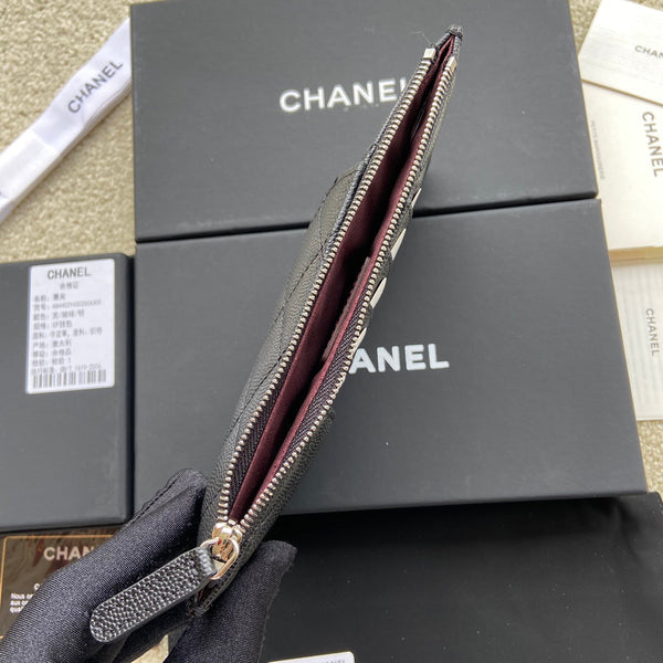 CC Classic Phone Pouch Black Caviar Sliver Steel 229651