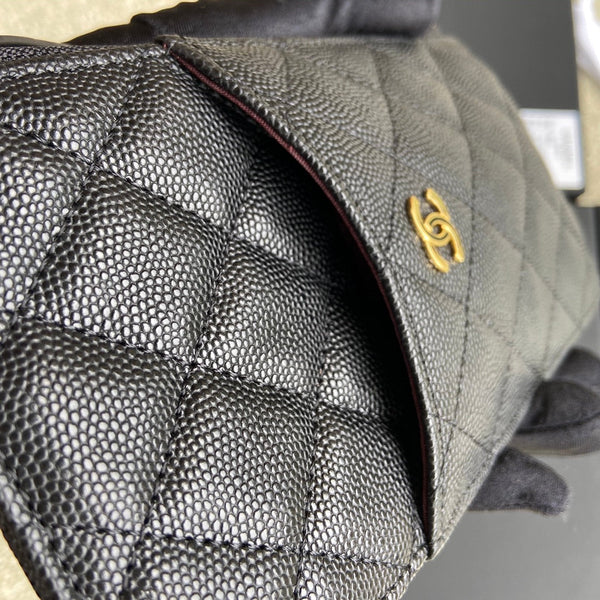 CC Classic Phone Pouch Black Caviar GHW 229654