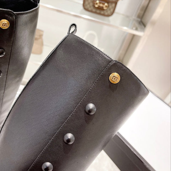 STIVALI ALTI AL GINOCCHIO GG CLASSIC IN PELLE DI VITELLO NERA IMPORTATA