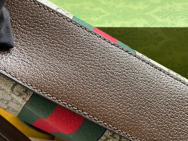 OPHIDIA GG MEDIUM 23 SHOULDER BAG BEIGE AND EBONY SUPREME CANVAS