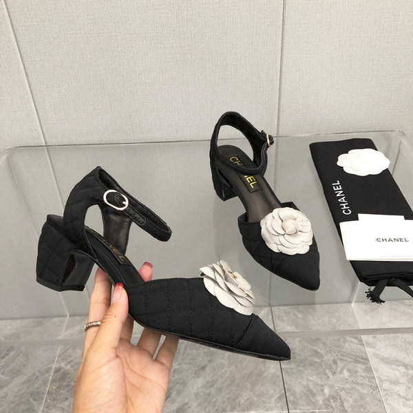 CC 25C 5CM Slingback Ballerine Tessuto Nero Bianco 213240