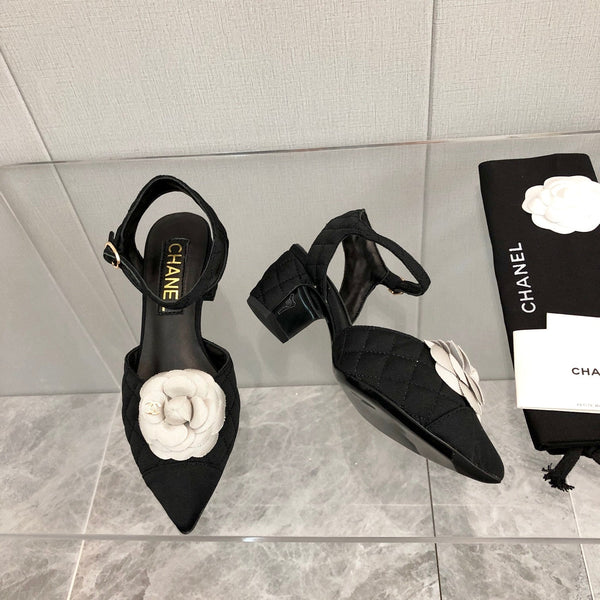 CC 25C 5CM Slingback Ballerine Tessuto Nero Bianco 213240