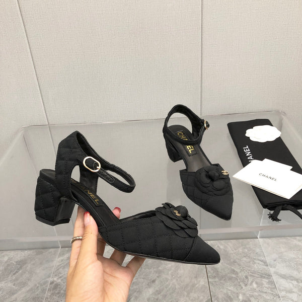 CC 25C 5CM Slingback Ballerine Tessuto Nero 213241