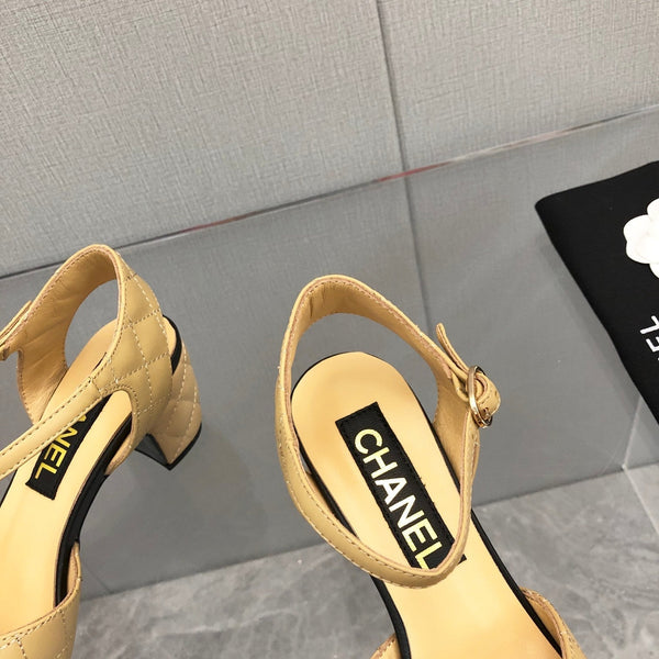 CC 25C 5CM Slingback Flats in pelle giallo cuoio 213243