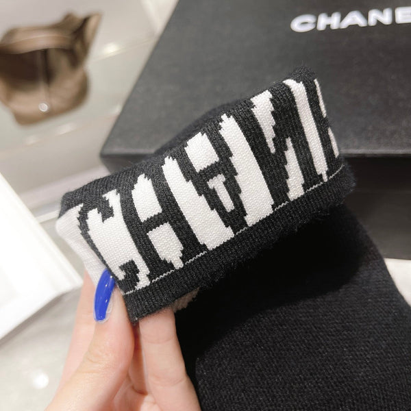 CC Short Boots 45mm Black Stretch Wool And Cowhide