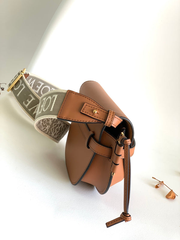 Mini Gate Dual Bag 21cm Tan Calfskin