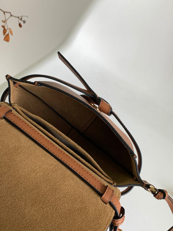 Mini Gate Dual Bag 21cm Tan Calfskin