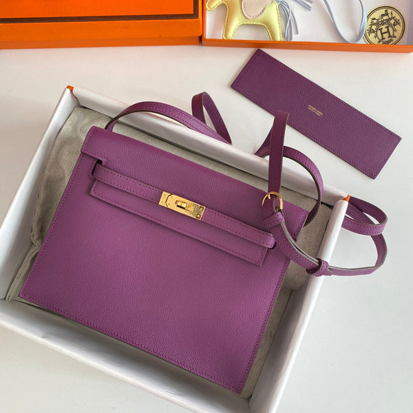 Kelly Danse II 22cm Purple Evercolor Leather Ghw