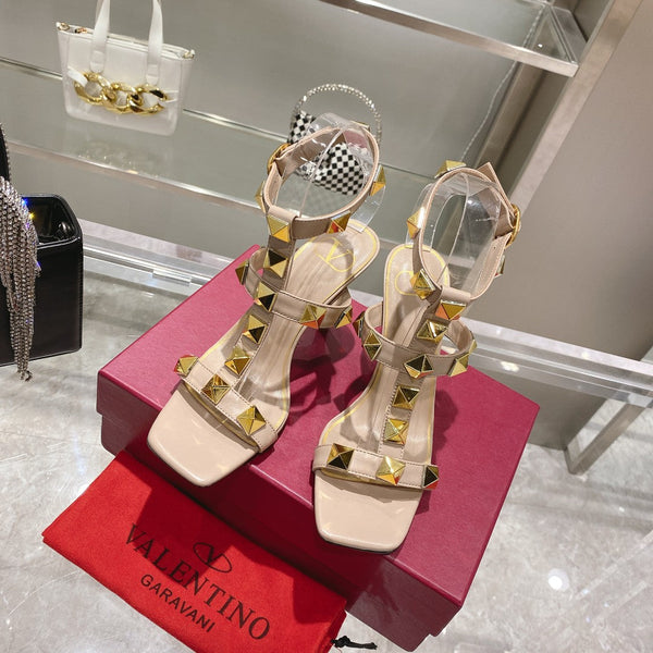 Valentino Studded Strappy Pumps 95mm Sheepskin 239551