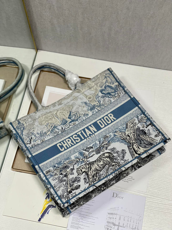 Large CD Book Tote 42cm Gradient Blue Tiger