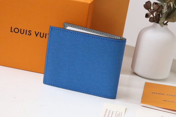 LV Marco Wallet Blue Gray Taiga Leather 182789