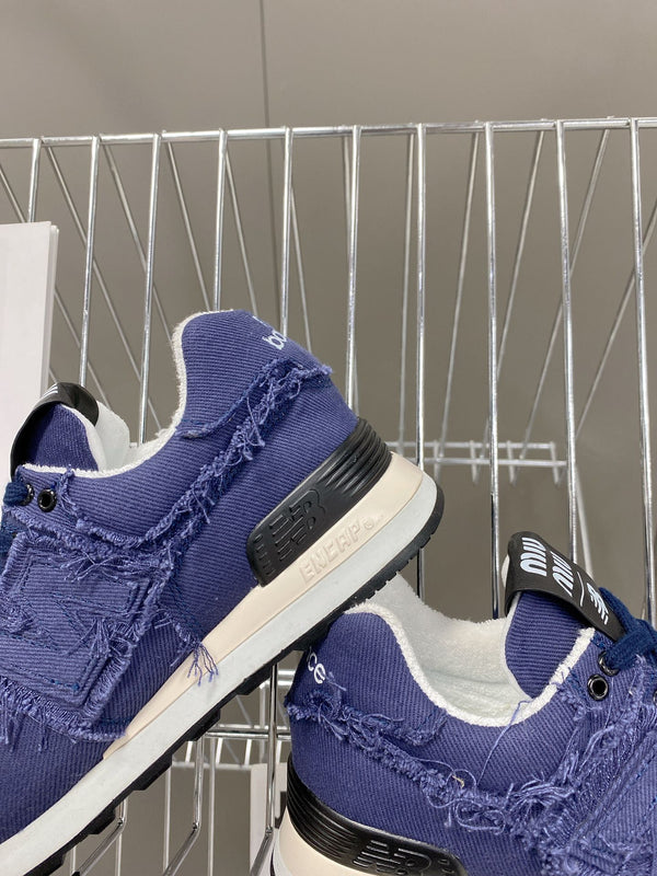 miu sneaker balance 574 blue denim
