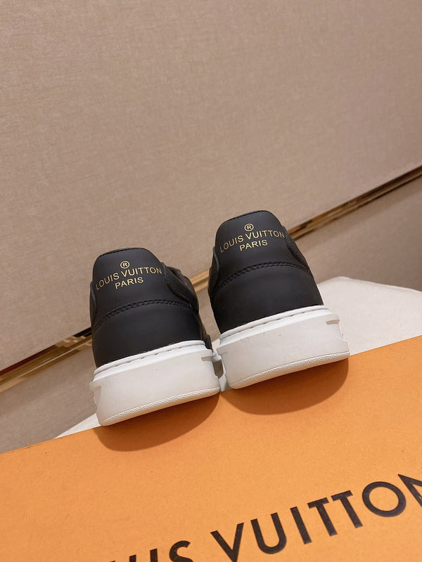 LV TRAINER IN BLACK MIX CHOCOLATE BROWN CALFSKIN