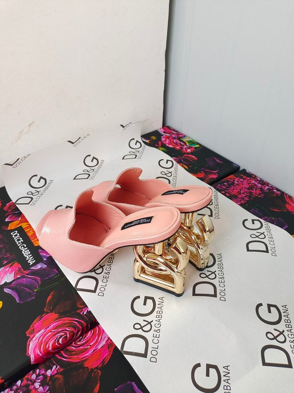 d&g iguana print pastel pink calfskin 90 heel