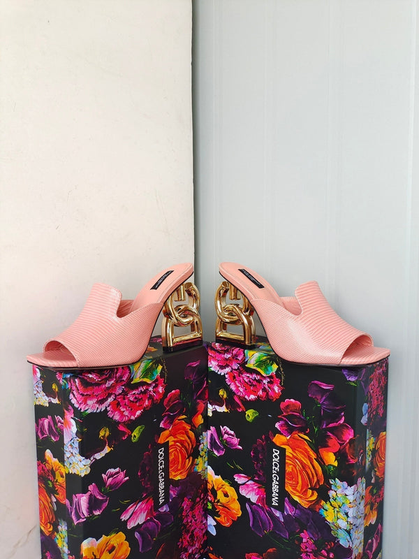 d&g iguana print pastel pink calfskin 90 heel