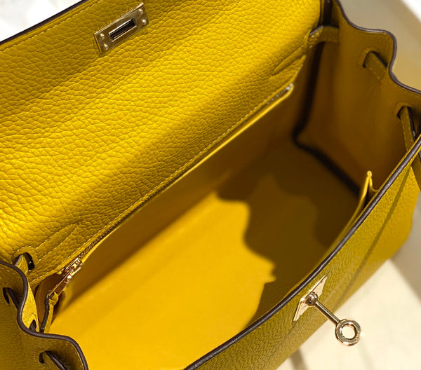 HM KELLY 28CM YELLOW TOGO GOLD HARDWARE