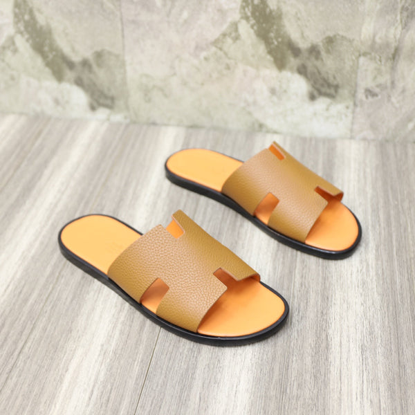 HM IZMIR SANDAL TANGERINE AND BRONZE LAMBSKIN