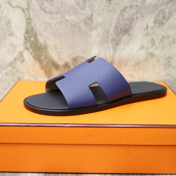 HM IZMIR SANDAL BLACK AND NAVY CALFSKIN
