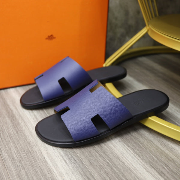 HM IZMIR SANDAL BLACK AND NAVY CALFSKIN