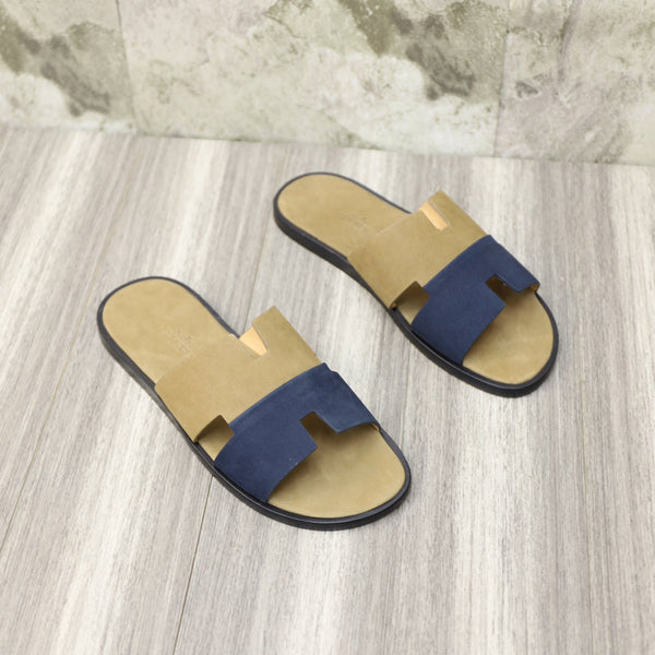 HM IZMIR SANDAL MOSS AND DENIM SUEDE
