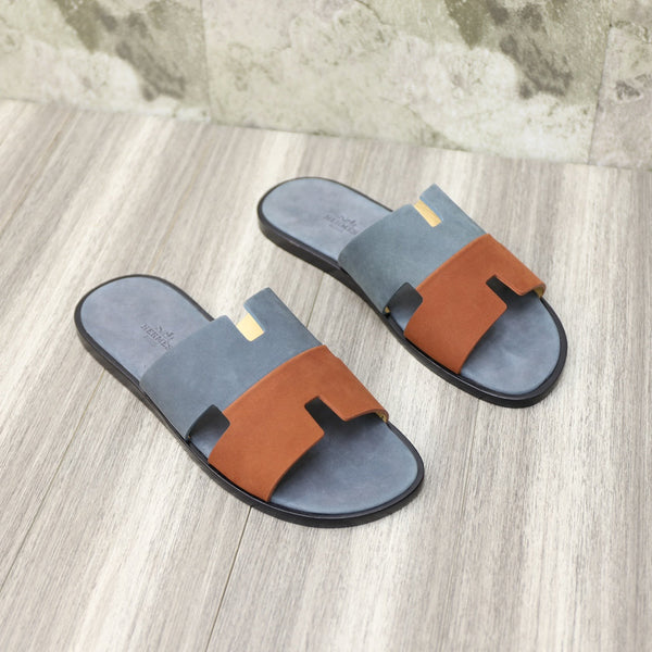 HM IZMIR SANDAL STONE AND RUSSET SUEDE