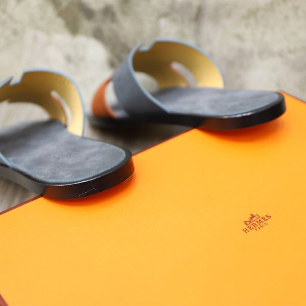 HM IZMIR SANDAL STONE AND RUSSET SUEDE