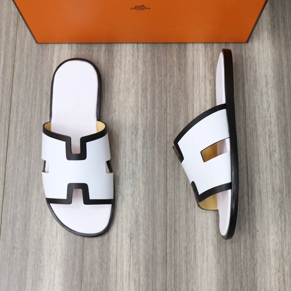 HM IZMIR SANDAL WHITE AND BLACK CALFSKIN