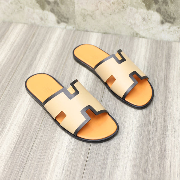 SANDALO HM IZMIR IN PELLE DI VITELLO MANDARINO E PESCA