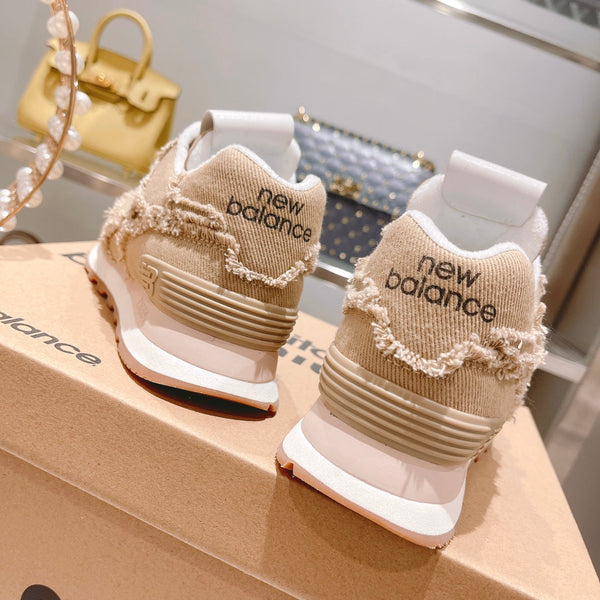 MIU MIU x New Balance 574 Sneakers Colonial Beige Canvas Denim 498914