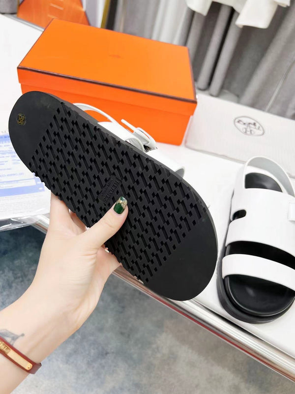 HM HENRIO SANDAL WHITE CALFSKIN