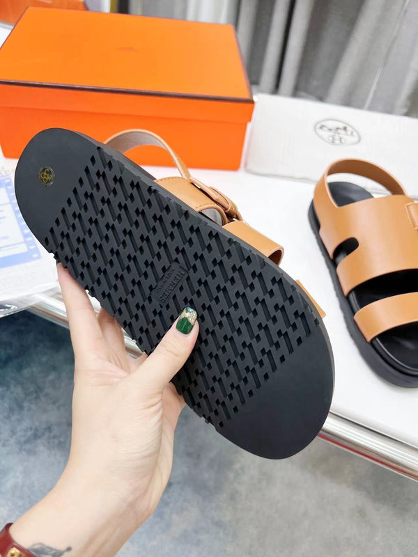 HM HENRIO SANDAL COPPER CALFSKIN