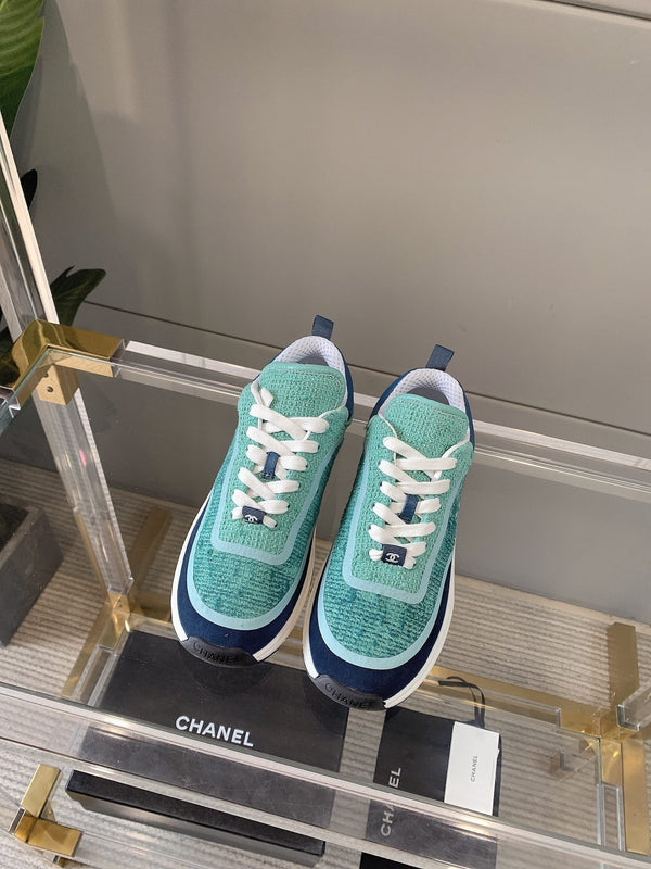 CC Sneaker In Turquoise Wool 145623