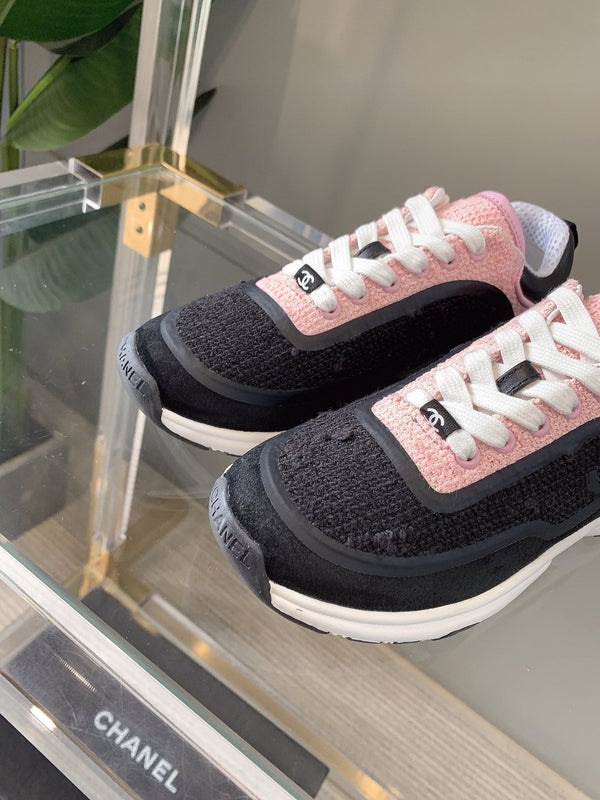 CC Sneaker In Black Mix Pink Wool 145624