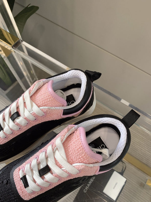 CC Sneaker In Black Mix Pink Wool 145624