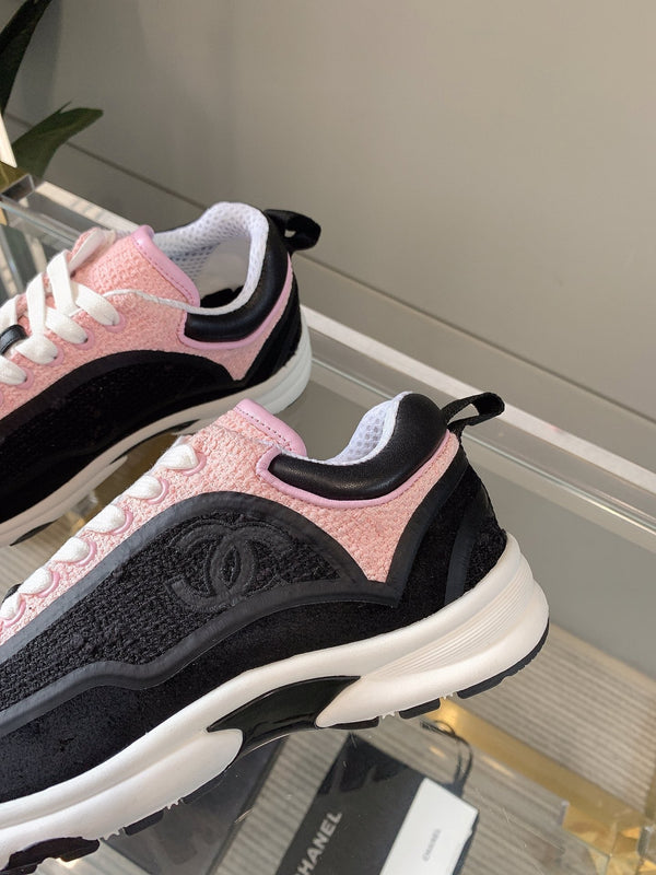 CC Sneaker In Black Mix Pink Wool 145624