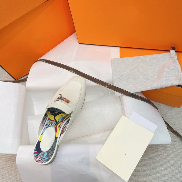 OZ Mule in pelle di vitello bianca