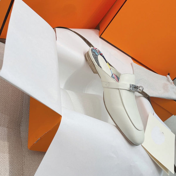 OZ Mule in pelle di vitello bianca