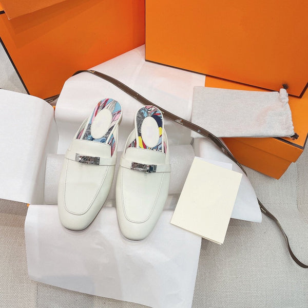 OZ Mule in pelle di vitello bianca