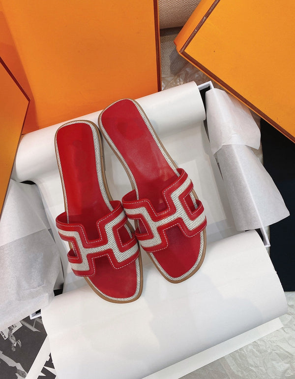 Sandalo Oran in pelle rossa