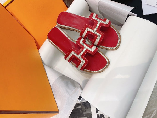 Sandalo Oran in pelle rossa