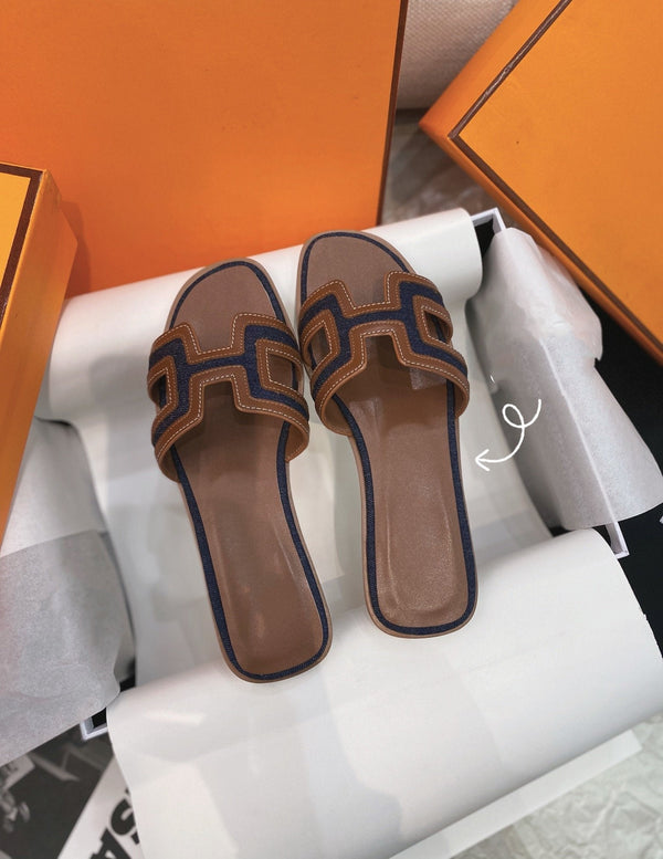 Sandalo Oran in pelle marrone/nera