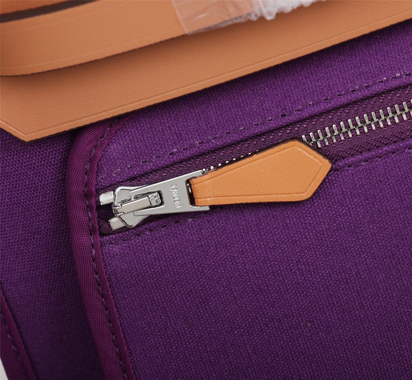 HM HERBAG ZIP 31 VIOLET AND COPPER CANVAS