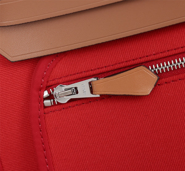 HM HERBAG ZIP 31 RED AND CIDER CANVAS