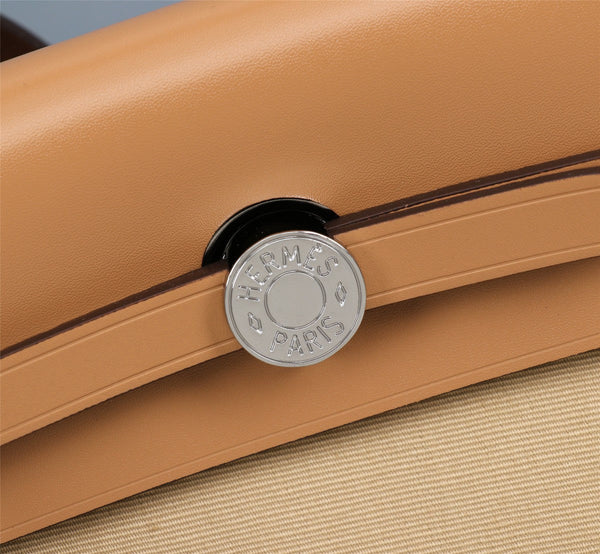 HM HERBAG ZIP 31 KHAKI AND BRONZE CANVAS