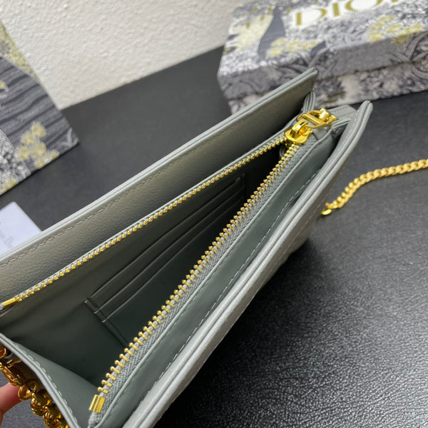 CARO POUCH 19 BAG IN GREY CALFSKIN